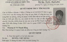 Công an tỉnh Quảng Trị truy tìm người đàn ông có tên Dương Việt Hùng