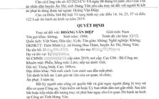 Quyết định truy nã Hoàng Văn Điệp SN 1990