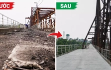 Hơn 1 tháng sửa chữa, cầu Long Biên thay đổi thế nào?