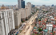Hình hài tuyến đường Vành đai 2,5 qua Cầu Giấy sau gần 3 tháng thi công