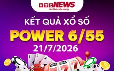Vietlott 21/7 - Kết quả xổ số Vietlott hôm nay 21/7/2026 - Xổ số Power 6/55