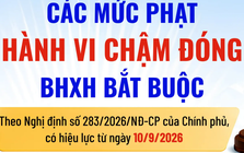 Các mức phạt hành vi chậm đóng BHXH bắt buộc từ 10/9/2026