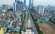 Toàn cảnh công trường ga ngầm S1 trên đường Văn Cao sau khi rào chắn gần 500m đường
