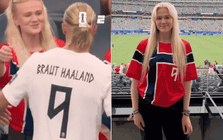 Chị gái y tá của Ering Haaland gây sốt vì visual quá giống em trai trên khán đài World Cup