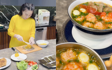 Phương Oanh một mình chăm cặp song sinh vẫn tự tay nấu ăn: Nhìn mâm cơm thấy độ tỉ mỉ