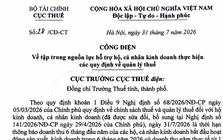 Cục Thuế phát thông báo quan trọng đối với hộ, cá nhân kinh doanh có doanh thu năm dưới 1 tỷ đồng