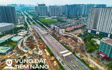 Toàn cảnh nút giao gần 2.400 tỷ vượt đại lộ rộng nhất Việt Nam đang dần thành hình, loạt đại đô thị của Vingroup, Geleximco được hưởng lợi