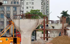 Những trụ cầu vượt đầu tiên tại nút giao gần 786 tỷ đồng ở Hà Nội