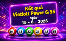 Vietlott 15/8 - Kết quả xổ số Vietlott hôm nay 15/8/2026 - Xổ số Power 6/55