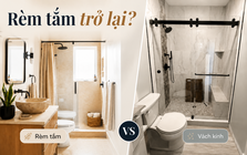 Vì sao nhiều gia đình quay lại dùng rèm tắm thay vì làm vách kính kín?