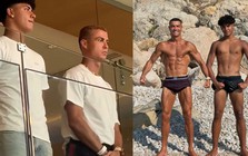 Ronaldo xuất hiện bảnh bao nhưng con trai mới chiếm "spotlight": 16 tuổi đã cao 1m85, màn cha con đọ cơ bắp cũng gây choáng