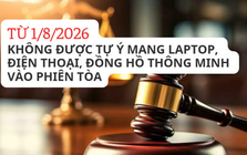 Từ 1/8, không được tự ý mang laptop, điện thoại, đồng hồ thông minh vào phiên tòa