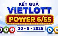 Vietlott 20/8 - Kết quả xổ số Vietlott Power 6/55 hôm nay 20/8/2026
