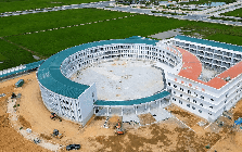 Ngôi trường công 200 tỷ đồng sắp hoàn thành tại “đất học” có 3,47 triệu dân: Kiến trúc vòng cung độc đáo, quy mô hơn 2.000 học sinh