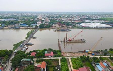Diện mạo cây cầu vượt sông gần 600 tỷ đồng dần thành hình tại Ninh Bình