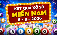 XSMN 8/8 - Kết quả xổ số miền Nam hôm nay thứ Bảy ngày 8/8/2026