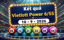 Vietlott 10/9 - Kết quả Xổ số Vietlott Power 6/55 hôm nay 10/9/2026