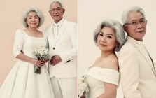 Nữ NSND rời phố thị về Thạch Thất sống, đăng ảnh 2 vợ chồng tóc bạc trắng: "45 năm"