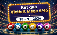 Vietlott 18/9 - Kết quả xổ số Vietlott Mega 6/45 hôm nay 18/9/2026
