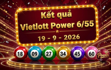 Vietlott 19/9 - Kết quả xổ số Vietlott Power 6/55 hôm nay 19/9/2026