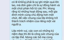 Một tin nhắn gửi ban đại diện phụ huynh nhận "bão" like: Lâu lắm mới có người nói lên tiếng lòng đúng nghĩa
