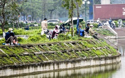 Hàng chục người thả cần câu cá ở Hà Nội trong ngày thứ 2 thực hiện cách ly toàn xã hội