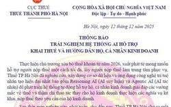 Thuế TP Hà Nội thông báo nóng