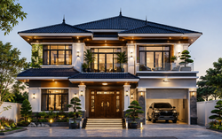 Chi phí xây nhà mái Nhật 2 tầng 100m² có gara ô tô bao nhiêu?
