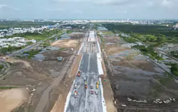 Bên trong công trường dự án nâng cấp sân bay Cà Mau