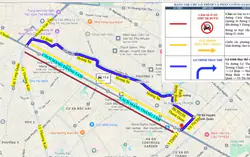 TPHCM: Ô tô lưu thông một chiều đường Cách mạng Tháng Tám để thi công metro số 2