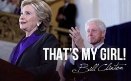 Ở tuổi 70, Bill Clinton vẫn dành cho Hillary những lời này khi bà đọc diễn văn thua cuộc: "That's my girl"