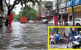 Video: Mưa ngập đường phố Hải Phòng, ô tô 'bơi' trên vỉa hè cùng xe máy