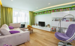 Thiết kế nội thất độc đáo của căn hộ 58m2 dành cho gia đình trẻ lấy gam màu chủ đạo xanh lá cây
