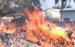 Hơn 50.000 sản phẩm quần áo, giày dép... nhái bị đốt ra tro