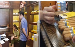 (HOT) Kiểm tra 5 cửa hàng bán xì gà ở Hà Nội, thu giữ cả đống hàng dởm