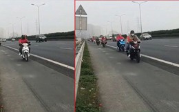 Đoàn xe máy nối đuôi đi vào đường cao tốc Pháp Vân - Cầu Giẽ: CSGT nói gì?