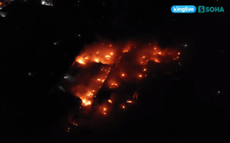 Toàn cảnh vụ cháy Công ty Bóng đèn phích nước Rạng Đông nhìn từ Flycam