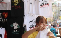 Cửa hàng áo phông Việt Nam in hình ông Trump, ông Kim lên báo Đức