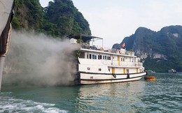 Tàu chở khách du lịch quốc tế thăm vịnh Hạ Long bất ngờ bốc cháy