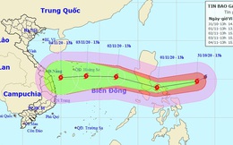 Siêu bão Goni sức gió tới 220 km/giờ di chuyển nhanh vào Biển Đông