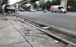 Hà Nội: Vỉa hè lát đá 'trăm tỷ' đường Nguyễn Trãi hư hỏng, vỡ vụn