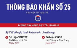 Khẩn: Tìm người đi trên 2 chuyến bay Hà Nội - Đà Nẵng và Hải Phòng - Nha Trang