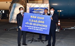 Hơn 1,5 triệu liều vaccine AstraZeneca do Nhật Bản viện trợ về đến sân bay Nội Bài