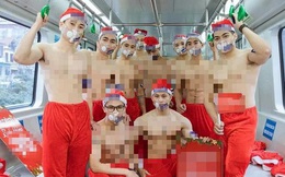 Lãnh đạo Hanoi Metro nói gì khi nhóm thanh niên cởi trần quảng cáo sản phẩm trên tàu điện?