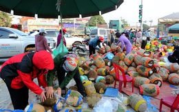 Ùn ứ nông sản tại Tân Thanh, nhiều xe container quay đầu bán mít dọc đường giá rẻ như cho