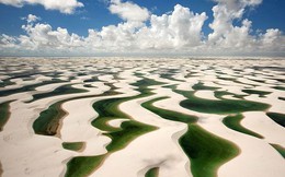 Kỳ ảo sa mạc đầy nước màu xanh ngọc bích như ở hành tinh khác: Không bão cát, nắng nóng mà chỉ có hồ nước đầy cá