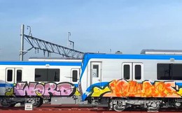 Hai đoàn tàu metro tại TP HCM bị vẽ bậy