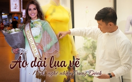 Áo dài lụa vẽ của NTK, nghệ nhân Trung Đinh mang đậm tâm hồn Việt, hút hồn Miss Global International 2019