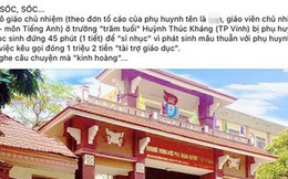 Giáo viên bị tố bắt học sinh đứng 45 phút vì mâu thuẫn tiền "tài trợ giáo dục", Hiệu trưởng nói gì?