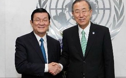 Chủ tịch nước Trương Tấn Sang gặp Tổng Thư ký LHQ
